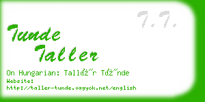 tunde taller business card